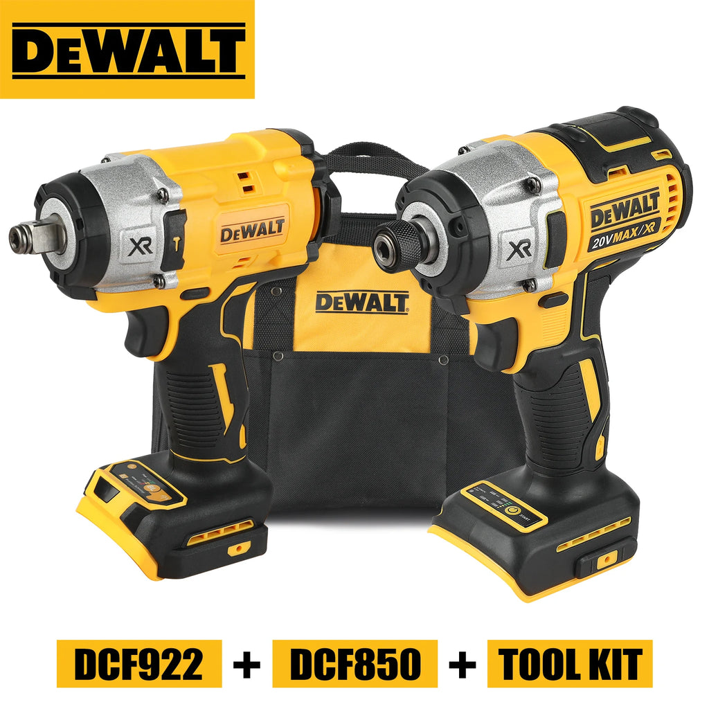DeWalt 20V MAX XR Brushless 2-Tool Combo Kit DCF922 1/2" Impact Wrench DCF887 1/4" Impact Driver with Storage Bag