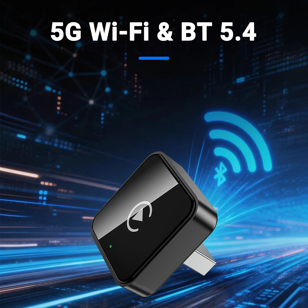 2026 NEW Upgraded Wired To Wireless Carplay Android Auto 2In1 Adapter Car Gadget Smart Box Plug and Play 5Ghz Wifi Fast Connect