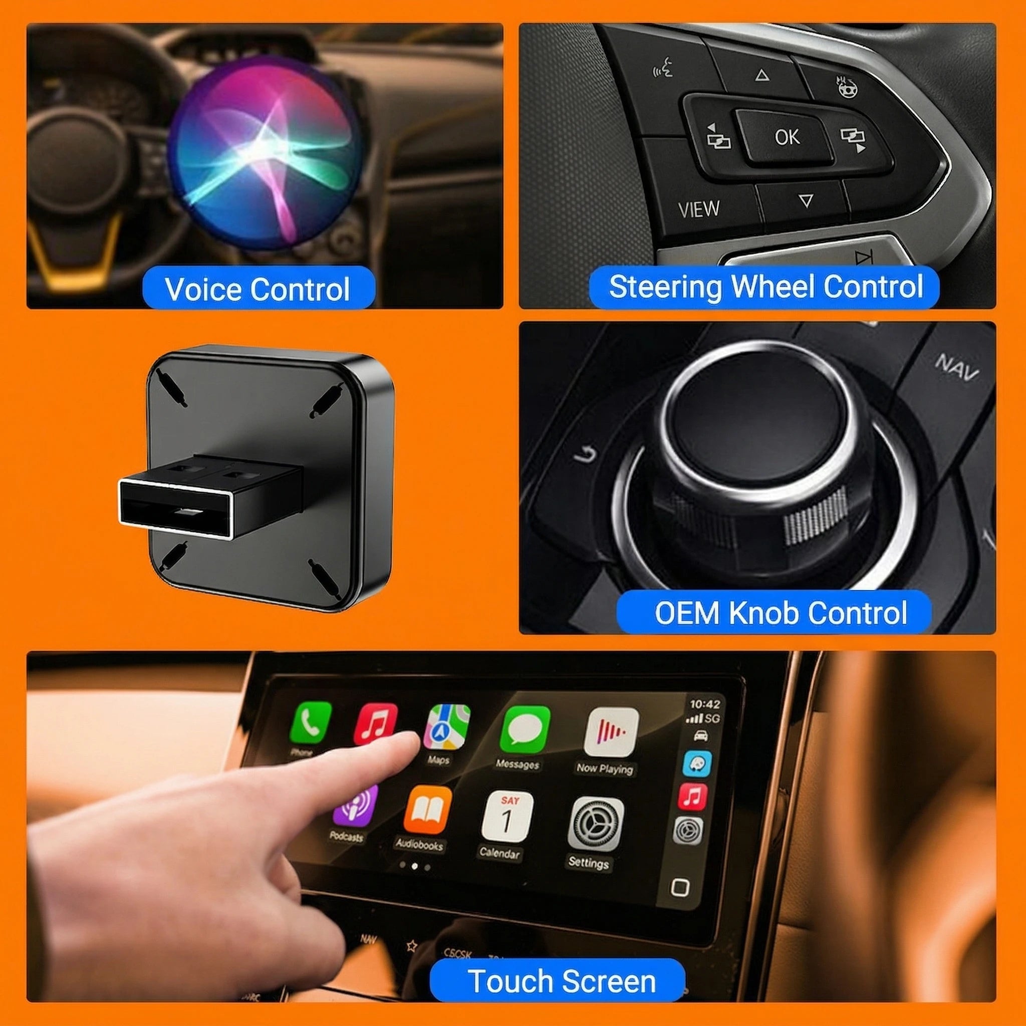 2026 NEW Upgraded Wired To Wireless Carplay Android Auto 2In1 Adapter Car Gadget Smart Box Plug and Play 5Ghz Wifi Fast Connect